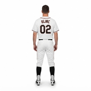 Custom Baseball Uniforms Set 100% Polyester Mesh Button <b>Down</b> Jersey and <b>Pants</b> Mens Team Sports Wear OEM Logo - Product Image 2