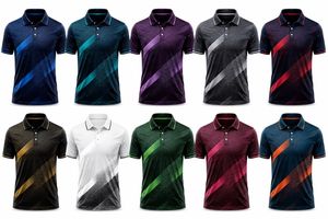 Chemise décontractée à manches courtes pour homme, respirante, séchage rapide, en polyester/coton tricoté 220g - Product Image 6