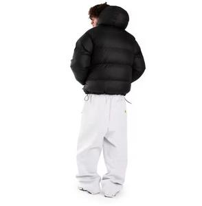 Light Blue and Black Hooded Puffer <b>Jacket</b> for <b>Men</b> Women Winter <b>Down</b> <b>Filled</b> Windproof Casual Zipper Closure Thick Regular Fit - Product Image 3