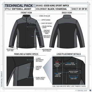 เสื้อแจ็คเก็ตซอฟต์เชลล์สีเทาเข้ม ทนทานต่อสภาพอากาศ เหมาะสำหรับงานด้านความปลอดภัย ทรงเข้ารูปตามหลักสรีรศาสตร์ พร้อมซิป - Product Image 6