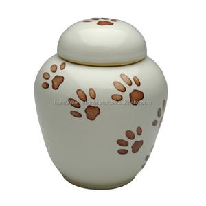 Urnas para mascotas de cremación de latón de alta calidad con estampado de pata, urnas funerarias de Metal con acabado dorado y Peltre para cenizas humanas - Product Image 4