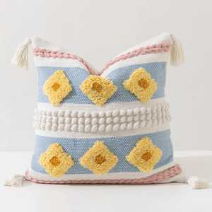 Housse de coussin en laine bohème de luxe, tissée à la main, magnifique design de décoration intérieure par ITHL, motif vintage pour intérieur et extérieur, coussin décoratif - Product Image 6