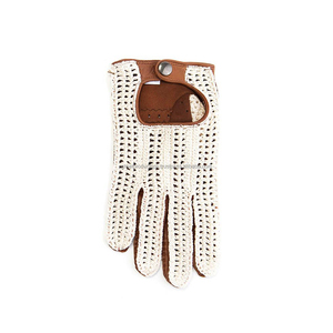 Meilleures ventes Gants de conduite en cuir antidérapants personnalisés de haute qualité Marron et blanc durable avec une faible quantité minimale de commande - Product Image 2