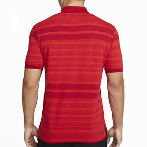 เสื้อโปโลแขนสั้นผู้ชายลายทางสีแดง ผ้าถัก สวมใส่สบายๆ - Product Image 2