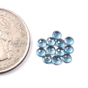 Topacio Azul de Londres, Corte Rosa Facetado, Redondo, 5x5mm, Gema Suelta, Proveedor al por Mayor, Precio de Fábrica, Gema de Alta Calidad - Product Image 3