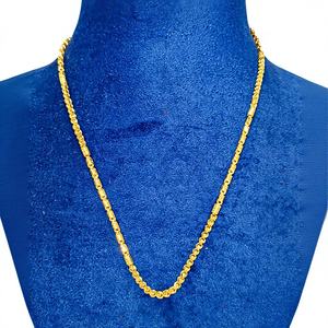 Cadena Bahubali de oro macizo de 22 quilates para hombres y mujeres, collar de eslabones de oro amarillo auténtico, joyería fina para uso diario, regalo unisex - Product Image 1