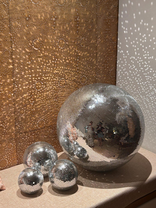 Jumbo Silver <b>Disco</b> <b>Ball</b> with <b>Hanging</b> Ring for Easy Installation Huge Mirror <b>Ball</b> Reflective Mosaic Party Decoration Event Venue - Product Image 2