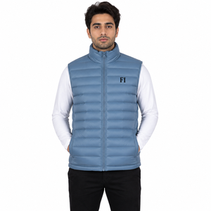 Chaleco Acolchado para Hombre al por Mayor, Cuello Alto, Sin Mangas, Chaqueta de Invierno, Proveedor de Ropa Urbana Personalizada, EE. UU. - Product Image 1