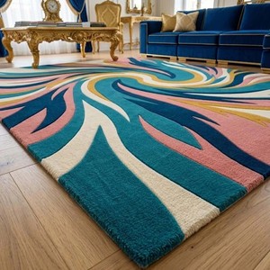 Modern Abstract Area Rug Luxury Hand Tufted Rug Styling Home Rug Wool Rug Cozy Rug Designer Living Room Rug Bed Room Home Decor - Product Image 4