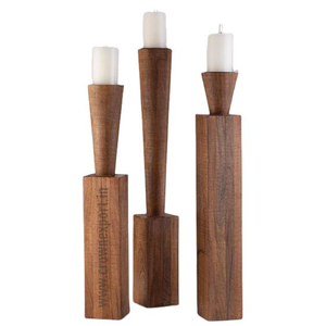 Candelabro de Madera Hecho a Mano en India, Portavelas de Madera para Decoración del Hogar y Hoteles, Candelabros de Iglesia de un Exportador Indio - Product Image 4