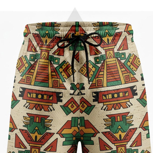 Shorts de Playa para Hombre con Estampado Geométrico, Secado Rápido, Poliéster, Cordón Ajustable, Casuales - Product Image 5