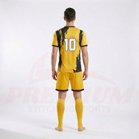 Conjunto de Uniforme de Fútbol Personalizado, Camiseta y Pantalones Cortos de Poliéster Sublimado, Uniforme de Fútbol de Poliéster Interlock