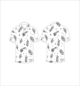 เสื้อโปโลพิมพ์ลายใบไม้สีขาวสำหรับผู้ชาย แขนสั้น แฟชั่นลำลอง เสื้อกอล์ฟ รับทำโลโก้ตามสั่ง OEM ODM ขายส่ง - Product Image 3