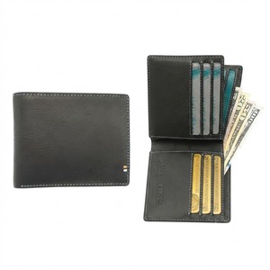 [La Mejor Oferta] Cartera Bifold RFID para Hombre Castello, de Cuero Genuino, Negra/Marrón Oscuro, Cierre Suave, Forro de Poliéster, Grabado en Relieve - Product Image 1