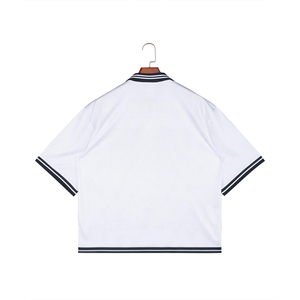 Camisa de Manga Corta Blanca para Hombre con Logotipo Personalizado, Transpirable, de Poliéster Tejido, con Bolsillo, Estampado Frontal Informal, Servicio OEM - Product Image 2