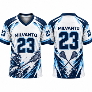 Maillot de lacrosse personnalisé blanc de haute qualité pour hommes, 100 % polyester, respirant, anti-humidité, sublimation, uniforme sportif - Product Image 1