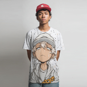 T-shirts pour hommes à col rond avec épaules tombantes, impression par sublimation personnalisée, t-shirts à manches courtes pour hommes, sublimation - Product Image 1
