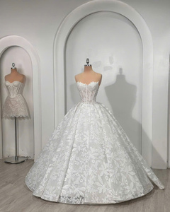 High Quality Modern Ball Gown Floor-Length Wedding Dress <b>sweet</b> <b>heart</b> bust Lace Beads Handmade Quality Wholesale OEM TL16 - Product Image 3