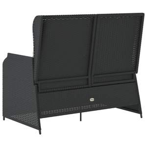 Panca da Patio reclinabile in Poly Rattan nero con cuscini - Product Image 6