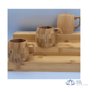 Tasse en bambou bleu lotus de haute qualité, faite à la main, pour café, thé, eau, vin, bar, restaurant, vente en gros, Binh Dinh - Product Image 1