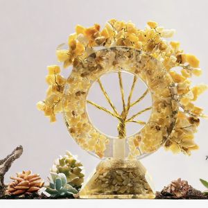 หินธรรมชาติบำบัดอัญมณีต้นไม้ทำด้วยมือลวดห่อคริสตัลบอนไซสำหรับฮวงจุ้ยฮวงจุ้ยฮวงจุ้ยอินเดีย - Product Image 2