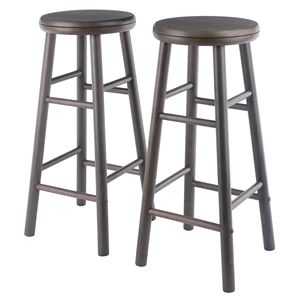 Juego de taburetes de bar giratorios Shelby de 2 piezas en gris Oyster - Product Image 1