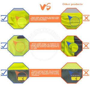 Camisetas Reflectantes de Alta Visibilidad, Cómodas, Transpirables y Seguras, ANSI Clase 1, Impermeables, con Luz LED Intermitente, Logotipo Personalizado, Servicio OEM, en Stock - Product Image 3