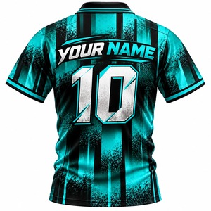 เสื้อฟุตบอลชายลายทาง แบรนด์ Prime Power แขนสั้น ระบายอากาศได้ดี ผลิตจากโพลีเอสเตอร์ ทรงแอธเลติก คอปกพับได้ พิมพ์ลายแบบ Sublimation - Product Image 2