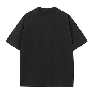 เสื้อยืดคอกลมแขนสั้นสีเขียวล้วนทรงโอเวอร์ไซส์สำหรับผู้ชาย พิมพ์โลโก้ด้านหน้า ผ้าคอตตอนเจอร์ซีย์เนื้อหนา 220 กรัม เสื้อเปล่าสไตล์สตรีทแวร์ - Product Image 5