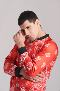 High Quality Vintage Streetwear Custom LOGO 2 in 1 Hooded Stacked <b>Tracksuit</b> Men's Drawstring Jacket Pants Set with Dot Pattern - Product Image 5