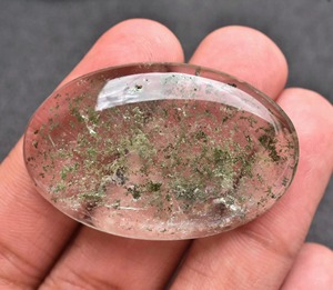 Cabochon de quartz lodolite naturel, cabochon de quartz jardin, vente en gros de pierres précieuses de quartz lodolite transparentes de toutes formes et tailles - Product Image 2