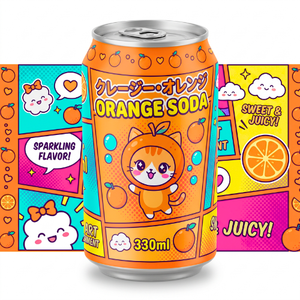 Bebida de soda de melón musquoso de 330 ml, bebida frutal espumosa enlatada para venta al por menor y regalos. - Product Image 4