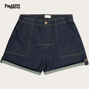 Shorts d'été pour femmes, de haute qualité, écologiques, à séchage rapide, en toile, coupe classique, taille haute, avec fermeture à boutons et poches - Product Image 3