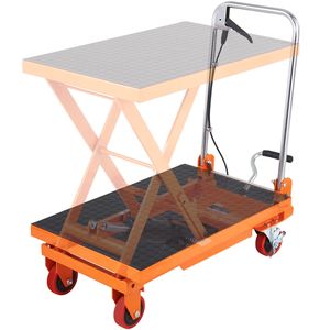 Carrello Elevatore Idraulico Manuale a Forbice Singola, Capacità 150 kg, Altezza di Sollevamento 72,4 cm, 4 Ruote Antiscivolo in PA per Carico Merci - Product Image 4