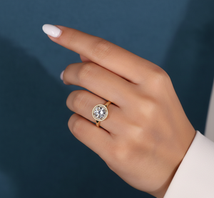 Anillo de Diamante de 1.55 Ct con Certificado IGI, Creado en Laboratorio, Corte Redondo, Halo, Compromiso, VVS2, F, Oro Amarillo, Anillo de Diamante Personalizado al por Mayor - Product Image 6