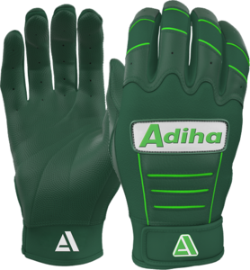 Gants de frappeur de baseball en cuir de qualité supérieure, légers, durables, antidérapants, avec fermeture auto-agrippante, couleur verte. - Product Image 3