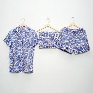 Ensemble de pyjama décontracté pour femmes en coton à col en V avec cordon de serrage, doux, respirant, séchage rapide, manches courtes, avec poche sur le haut, sexy, été - Product Image 4