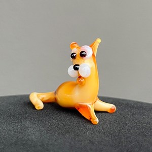 Figurine de chat orange en verre soufflé à la main de Murano, thème animal, sculpture décorative artisanale - Product Image 3