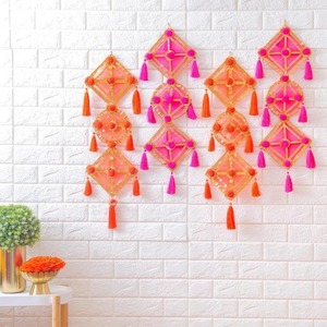 Adornos de Pared de Plástico con Borlas de Forma Rectangular Coloridas, Decoración Boho Tradicional de Lujo para Bodas, Fiestas, Festivales, Hogar, Pooja - Product Image 1