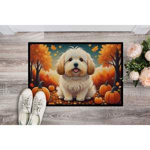 Coton De Tulear Fall <b>Doormat</b> Non-Slip <b>Washable</b> Low Pile 24H X 36W Indoor Outdoor Entryway Rug for Front Door - Product Image 2