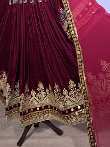 Low MOQ Wholesale Prices Heavy Embroidery Custom Designs Wedding Style Afghani <b>Dress</b> Women With Men's Matching Waistcoat Vest - Product Image 5