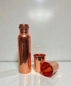 New Eco-Friendly & Sustainable Pure <b>Copper</b> <b>Water</b> <b>Bottle</b> Polished for Decorative Application 2 glass set - Product Image 2
