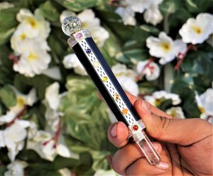 Vente en gros de baguette de cristal noir naturel de haute qualité, baguette de guérison en tourmaline noire 7 chakras - Product Image 1