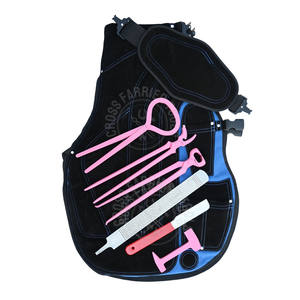 Kit de herramientas de herrador al por mayor con clavillero curvo, probador de cascos, lima raspadora, guantes de cuero completos, alicates para cascos, cuchillo para talones y pulidor - Product Image 1