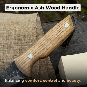 Couteau de survie et de chasse artisanal personnalisé en acier à haute teneur en carbone, lame fixe, manche en bois, étui en cuir, OEM ODM - Product Image 3