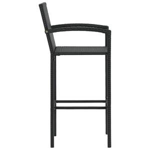 Grand ensemble de bar de jardin en rotin PE noir avec acier thermolaqué – Mobilier d'extérieur élégant - Product Image 6