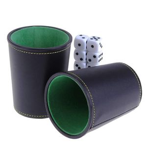 Black Handmade Molded Classic <b>Dice</b> Cup with Pu Leather and Green Velvet Custom Design - Product Image 4
