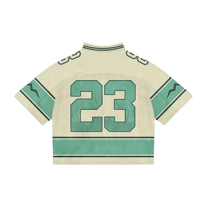 Summer Streetwear Sports Mesh Fan Jersey Custom Name & Number Retro Mesh Jersey Boxy Fit Cropped American Football Jersey - Product Image 3