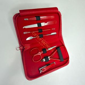 Manicure Set Professional 8-in-1 <b>Nail</b> Clippers Red <b>Kit</b> Pedicure Care Tools Stainless Steel Women Grooming Box 20Pcs Travel - Product Image 5