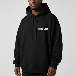 เสื้อฮู้ดดี้ผู้ชาย OEM/ODM ผ้าฝ้าย 100% 400 GSM พิมพ์โลโก้ตามสั่ง ทรงหลวม ระบายอากาศได้ดี แฟชั่นทันสมัย น้ำหนักมาก - Product Image 5